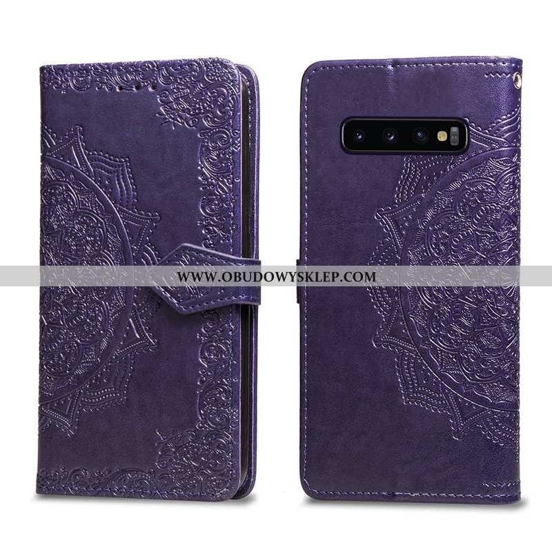 Futerał Samsung Galaxy S10+ Skórzane Etui All Inclusive Purpurowy, Pokrowce Samsung Galaxy S10+ Gwia