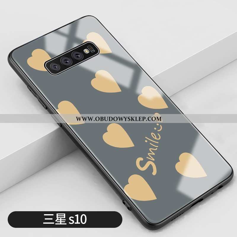 Futerał Samsung Galaxy S10 Szkło Trendy Miłość, Pokrowce Samsung Galaxy S10 Moda Lustro Szara