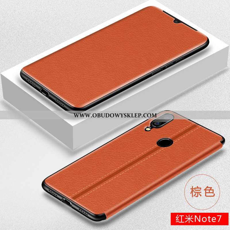 Futerał Xiaomi Redmi Note 7 Skórzane Etui Czerwony, Pokrowce Xiaomi Redmi Note 7 Osobowość Nowy Czer