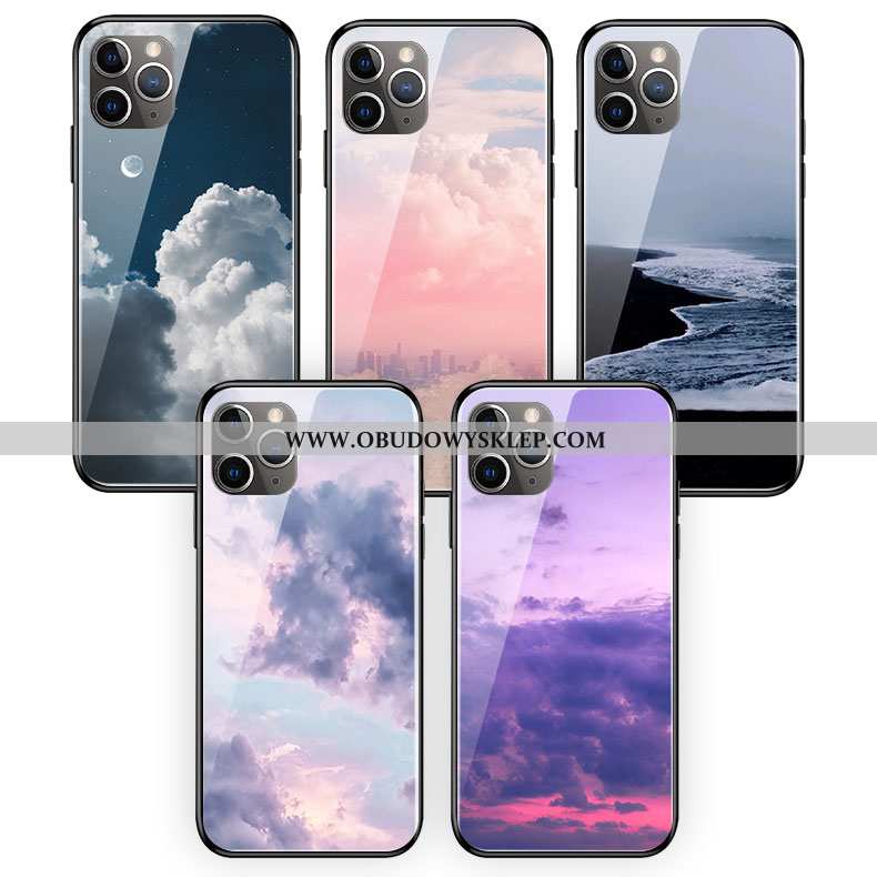 Futerał iPhone 11 Pro Max Ochraniacz Purpurowy Niebieski, Pokrowce iPhone 11 Pro Max Szkło Silikonow