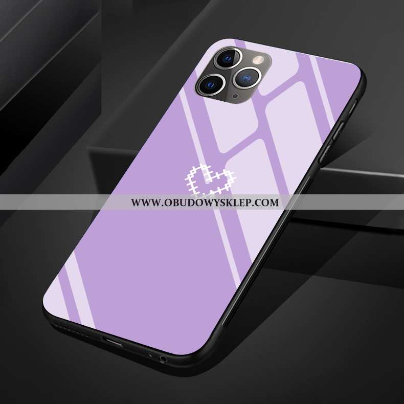 Futerał iPhone 11 Pro Max Silikonowe Purpurowy Szkło, Pokrowce iPhone 11 Pro Max Ochraniacz Piękny F