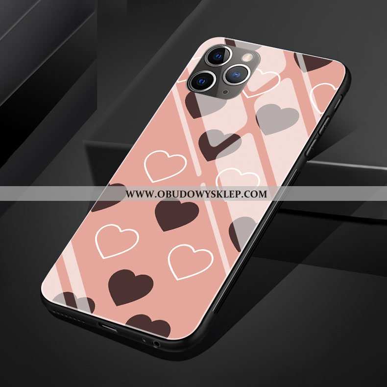 Futerał iPhone 11 Pro Max Szkło Mały, Pokrowce iPhone 11 Pro Max Moda Świeży Rozowa