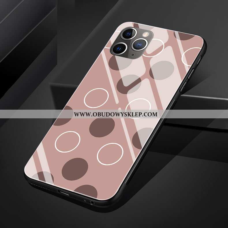 Futerał iPhone 11 Pro Max Szkło Mały, Pokrowce iPhone 11 Pro Max Moda Świeży Rozowa