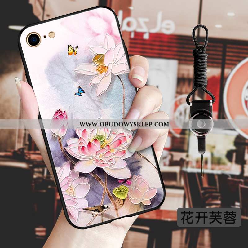 Futerał iPhone 8 Relief Kwiaty All Inclusive, Pokrowce iPhone 8 Vintage Niebieska