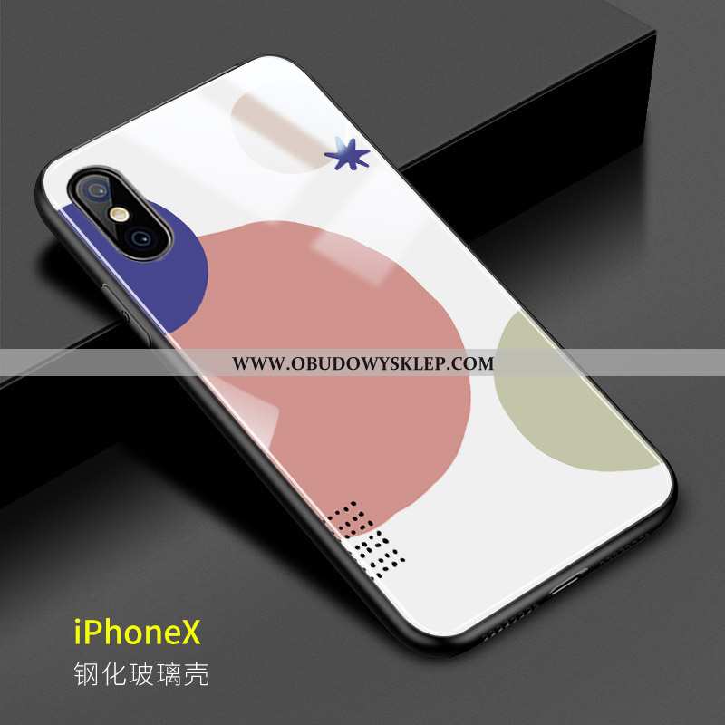 Futerał iPhone X Trendy Lustro Wiatr, Pokrowce iPhone X Szkło Wzór Rozowa