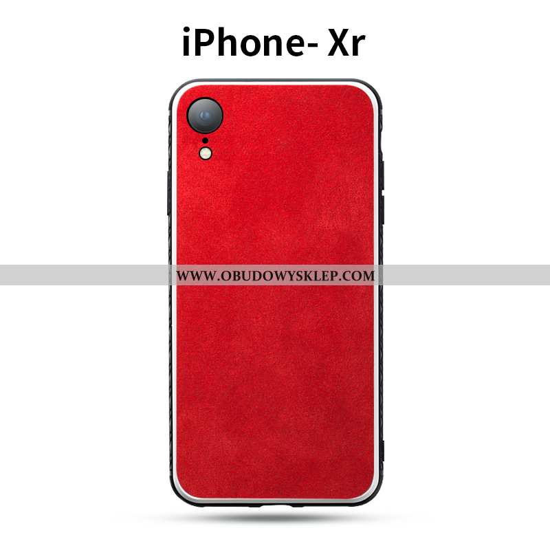 Futerał iPhone Xr Wzór Czerwony Netto Futerał, Pokrowce iPhone Xr Trendy Skórzane Etui Czerwona