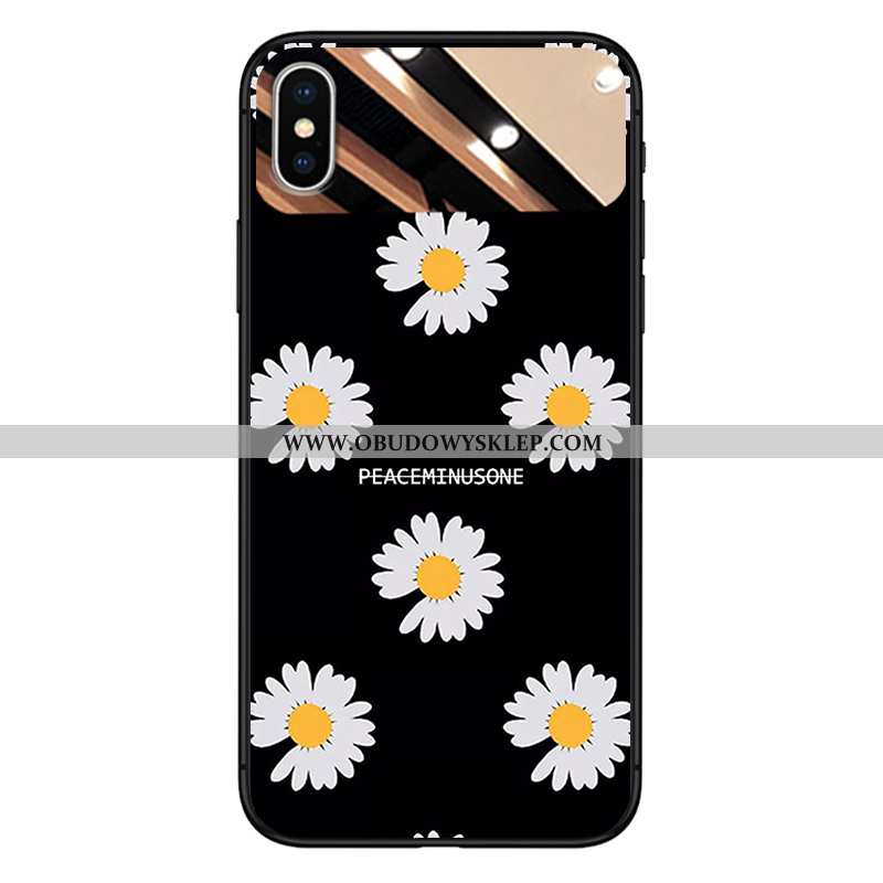 Futerał iPhone Xs Max Trendy Czarny Futerał, Pokrowce iPhone Xs Max Szkło Stokrotka Czarna