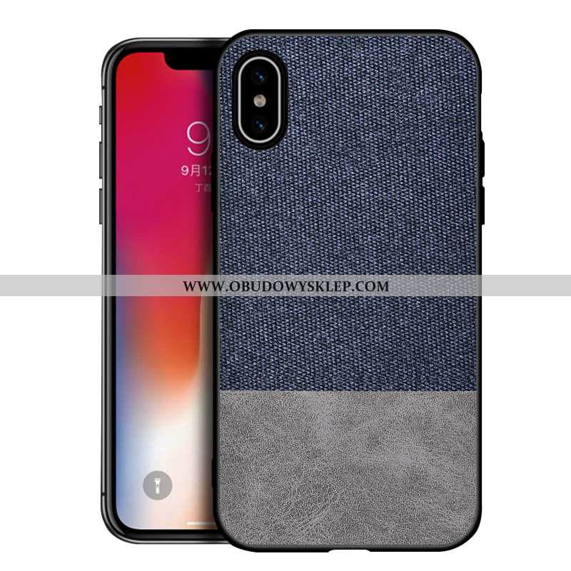 Futerał iPhone Xs Max Wzór Etui Nubuku, Pokrowce iPhone Xs Max Trendy Ochraniacz Szara