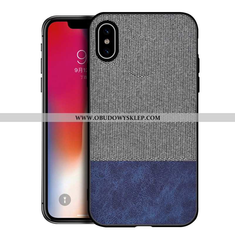 Futerał iPhone Xs Max Wzór Etui Nubuku, Pokrowce iPhone Xs Max Trendy Ochraniacz Szara