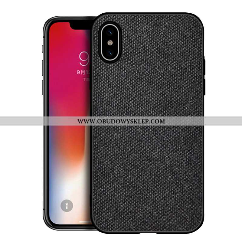 Futerał iPhone Xs Max Wzór Etui Nubuku, Pokrowce iPhone Xs Max Trendy Ochraniacz Szara