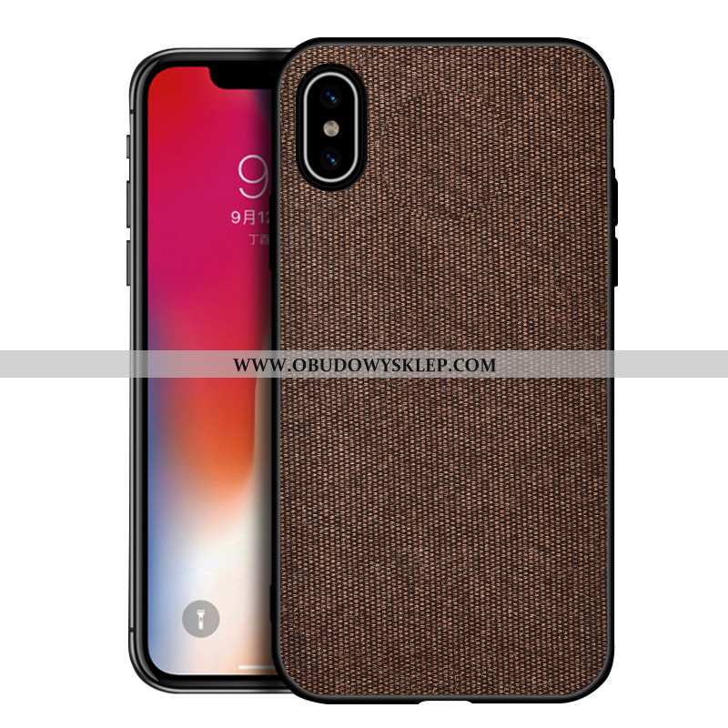 Futerał iPhone Xs Max Wzór Etui Nubuku, Pokrowce iPhone Xs Max Trendy Ochraniacz Szara