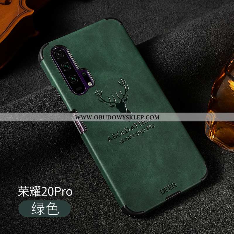 Obudowa Honor 20 Pro Skóra Futerał Ochraniacz, Etui Honor 20 Pro Trendy Nubuku Szara