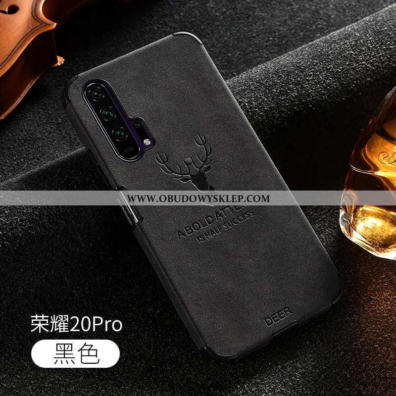 Obudowa Honor 20 Pro Skóra Futerał Ochraniacz, Etui Honor 20 Pro Trendy Nubuku Szara