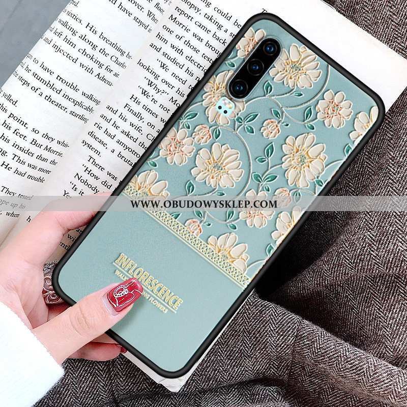 Obudowa Huawei P30 Kreatywne Silikonowe Serce, Etui Huawei P30 Relief Proste Rozowa