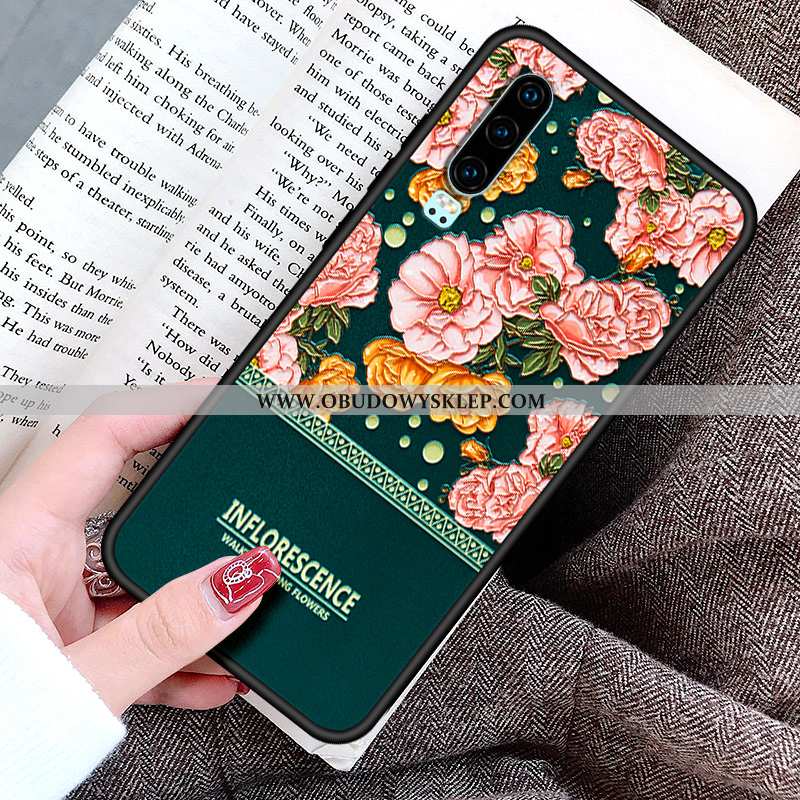 Obudowa Huawei P30 Kreatywne Silikonowe Serce, Etui Huawei P30 Relief Proste Rozowa