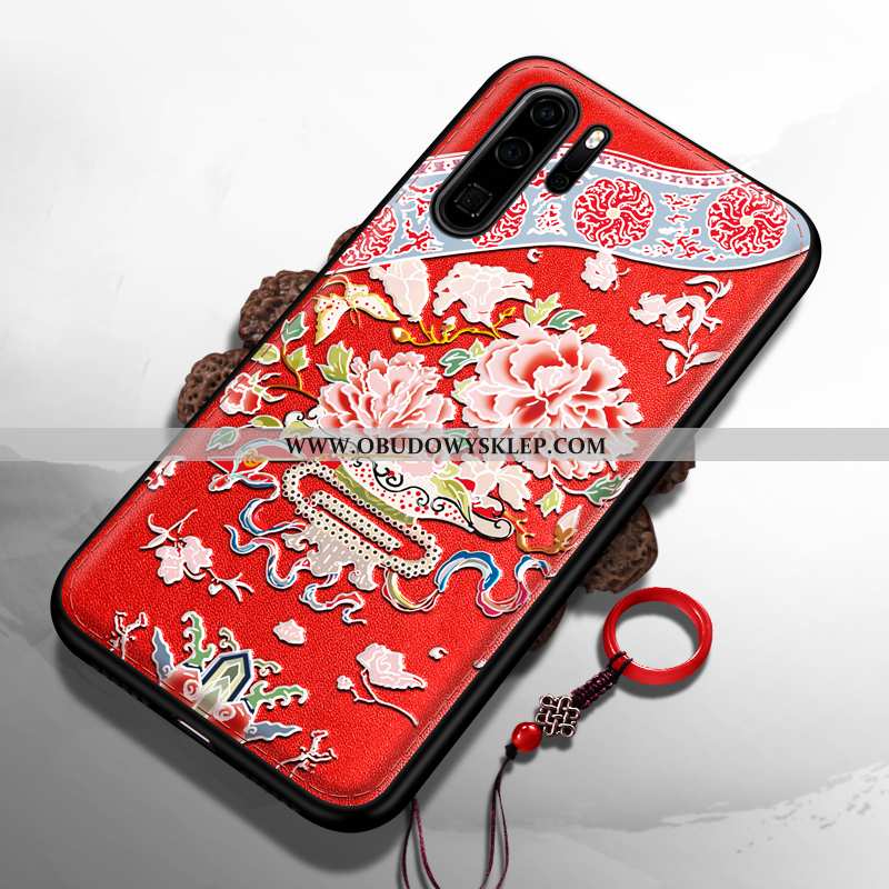 Obudowa Huawei P30 Pro Relief Miękki Cienkie, Etui Huawei P30 Pro Trendy Ochraniacz Czarna