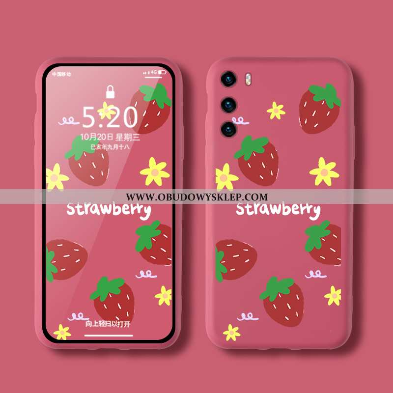 Obudowa Huawei P40 Silikonowe Telefon Komórkowy Kreatywne, Etui Huawei P40 Moda Anti-fall Czerwona