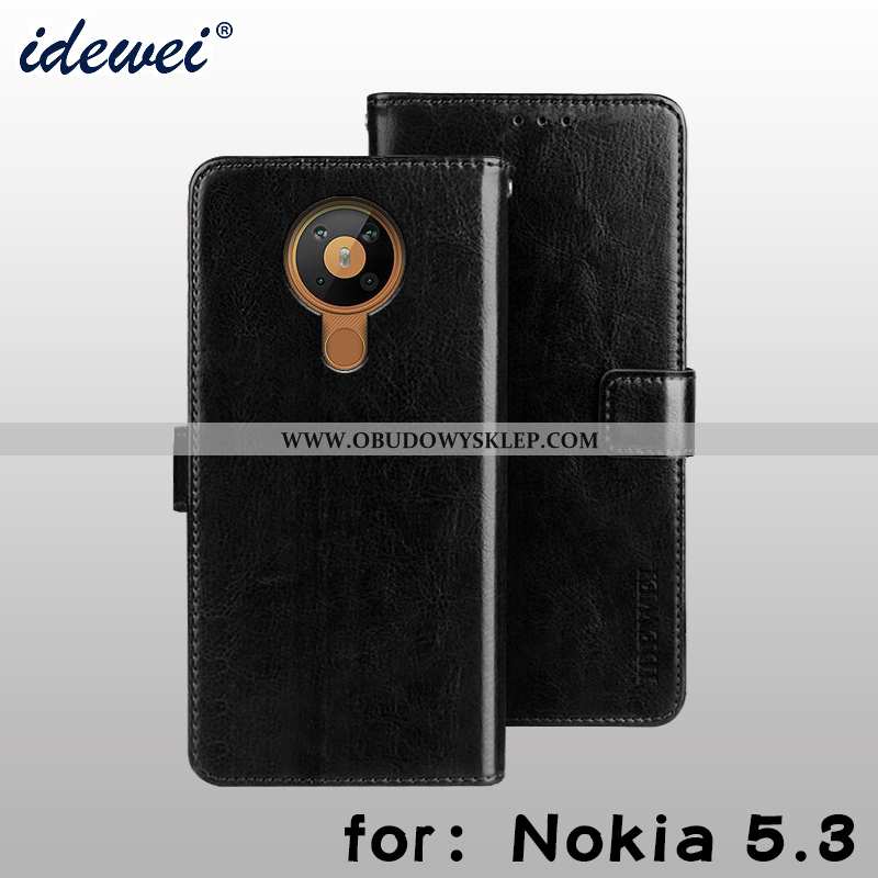 Obudowa Nokia 5.3 Skórzane Etui Ochraniacz, Nokia 5.3 Portfel Pokrowce Brązowe