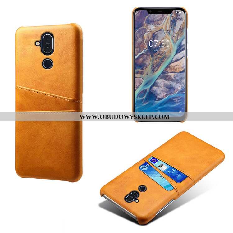 Obudowa Nokia 8.1 Kreatywne Mały Żółty, Etui Nokia 8.1 Skóra Bydło Żółta