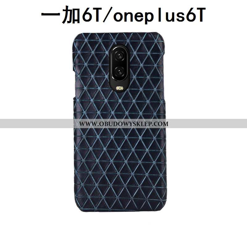 Obudowa Oneplus 6t Moda Krata Etui, Etui Oneplus 6t Luksusowy Ochraniacz Kawowy