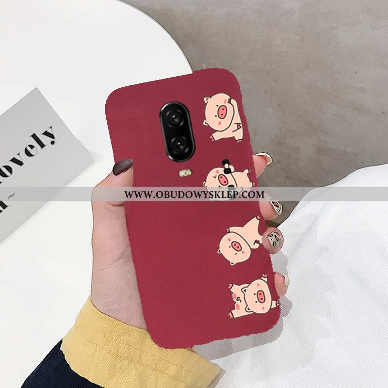 Obudowa Oneplus 6t Trendy Zakochani Futerał, Etui Oneplus 6t Super Nubuku Czerwona