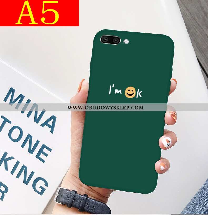 Obudowa Oppo A5 Cienkie Czerwony Netto Trendy, Etui Oppo A5 Miękki Futerał Zielone