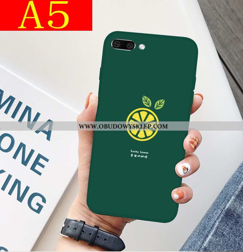 Obudowa Oppo A5 Cienkie Czerwony Netto Trendy, Etui Oppo A5 Miękki Futerał Zielone