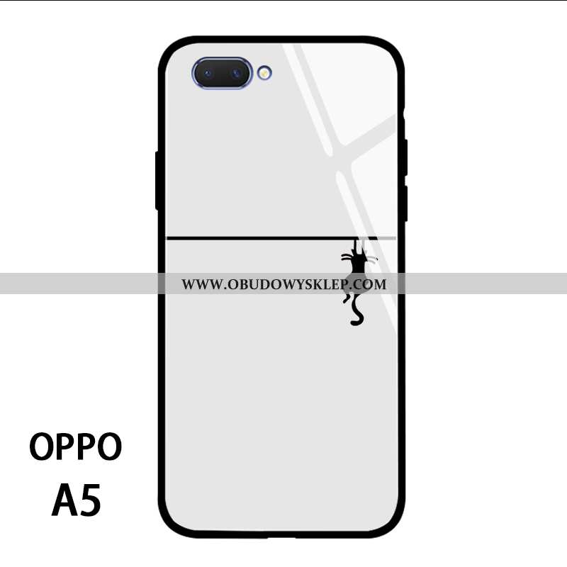 Obudowa Oppo A5 Ochraniacz Proste Osobowość, Etui Oppo A5 Szkło Biała