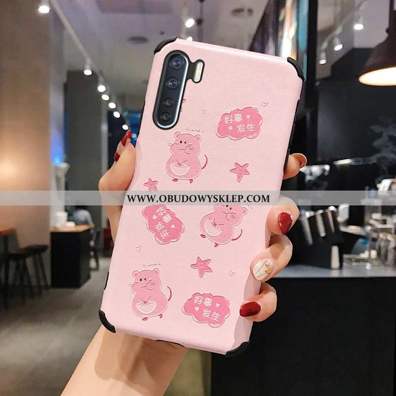 Obudowa Oppo A91 Ochraniacz Dla Grubych Trendy, Etui Oppo A91 Nubuku Anti-fall Rozowa