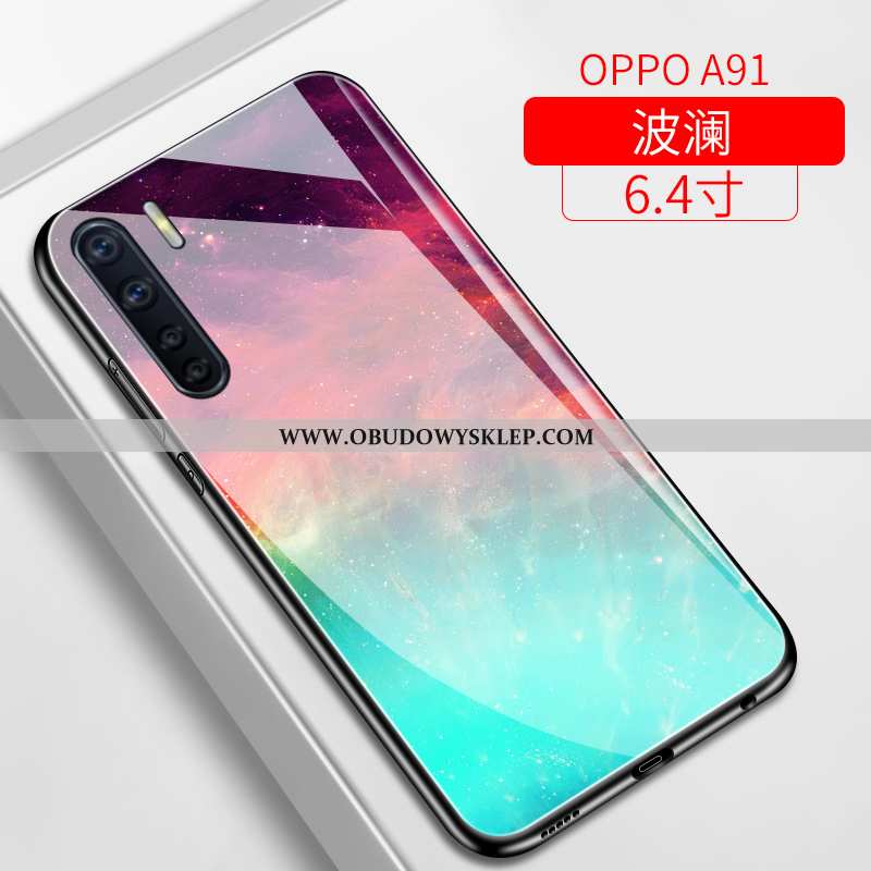 Obudowa Oppo A91 Szkło Trendy Kreatywne, Etui Oppo A91 Osobowość Anti-fall Fioletowy