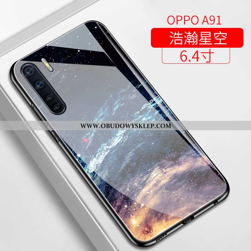 Obudowa Oppo A91 Szkło Trendy Kreatywne, Etui Oppo A91 Osobowość Anti-fall Fioletowy