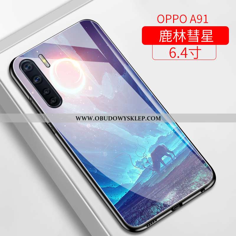 Obudowa Oppo A91 Szkło Trendy Kreatywne, Etui Oppo A91 Osobowość Anti-fall Fioletowy