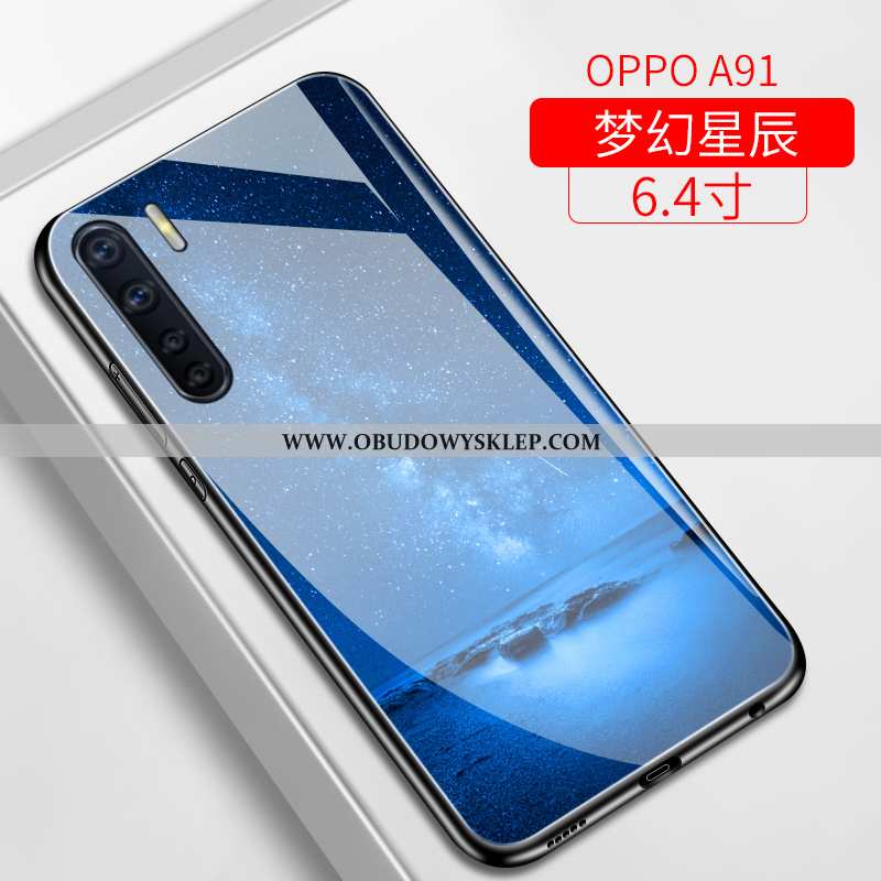 Obudowa Oppo A91 Szkło Trendy Kreatywne, Etui Oppo A91 Osobowość Anti-fall Fioletowy