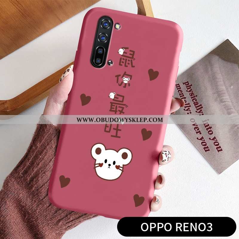 Obudowa Oppo Reno 3 Cienkie Rat Piękny, Etui Oppo Reno 3 Miękki Czerwony Czerwona