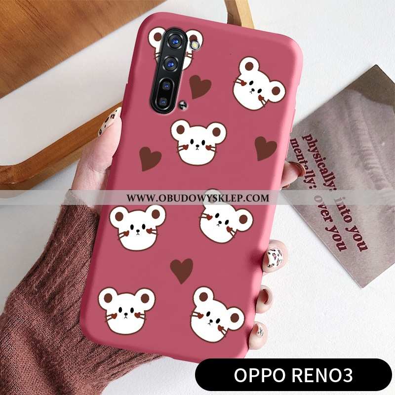 Obudowa Oppo Reno 3 Cienkie Rat Piękny, Etui Oppo Reno 3 Miękki Czerwony Czerwona