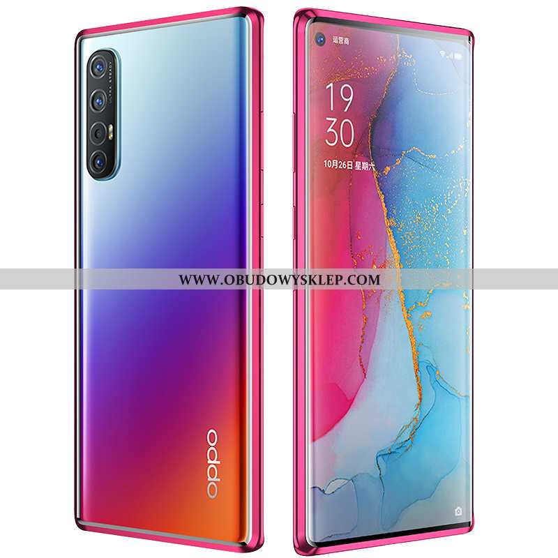 Obudowa Oppo Reno 3 Pro Cienkie Czerwony Granica, Etui Oppo Reno 3 Pro Ochraniacz Przezroczysty Czer