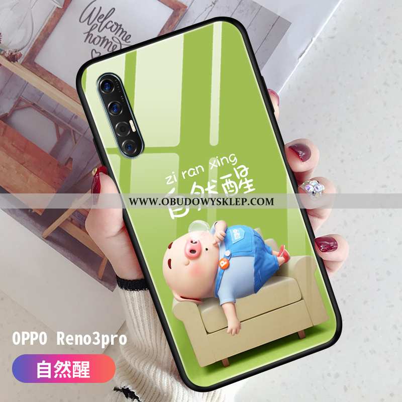 Obudowa Oppo Reno 3 Pro Cienkie Piękny Kreatywne, Etui Oppo Reno 3 Pro Miękki Trendy Zielone