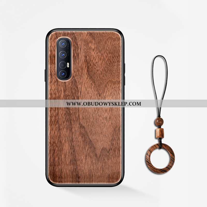 Obudowa Oppo Reno 3 Pro Ochraniacz Drewniany Kwiaty, Etui Oppo Reno 3 Pro Nubuku Kawowy