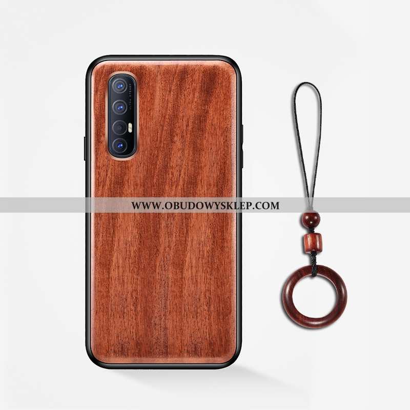 Obudowa Oppo Reno 3 Pro Ochraniacz Drewniany Kwiaty, Etui Oppo Reno 3 Pro Nubuku Kawowy