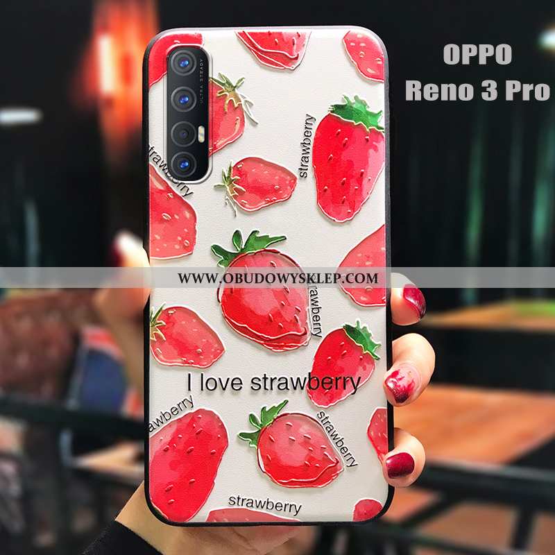 Obudowa Oppo Reno 3 Pro Silikonowe Cienkie Miękki, Etui Oppo Reno 3 Pro Nubuku Osobowość Czerwona