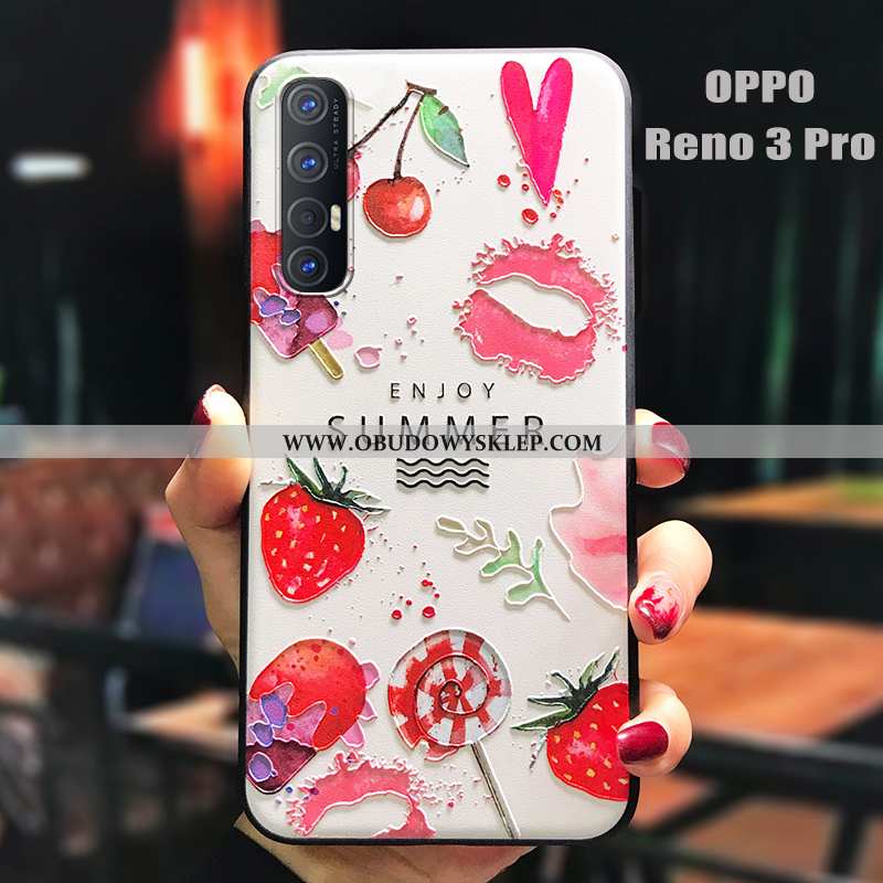 Obudowa Oppo Reno 3 Pro Silikonowe Cienkie Miękki, Etui Oppo Reno 3 Pro Nubuku Osobowość Czerwona