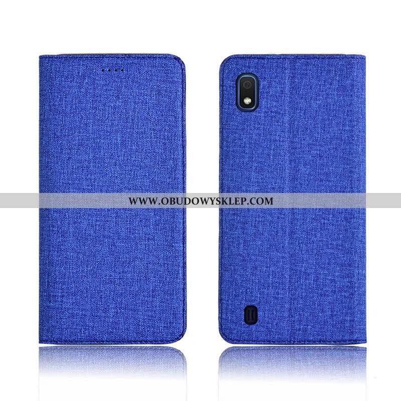 Obudowa Samsung Galaxy A10 Skórzane Etui Ochraniacz Klapa, Samsung Galaxy A10 Nubuku Niebieski Niebi