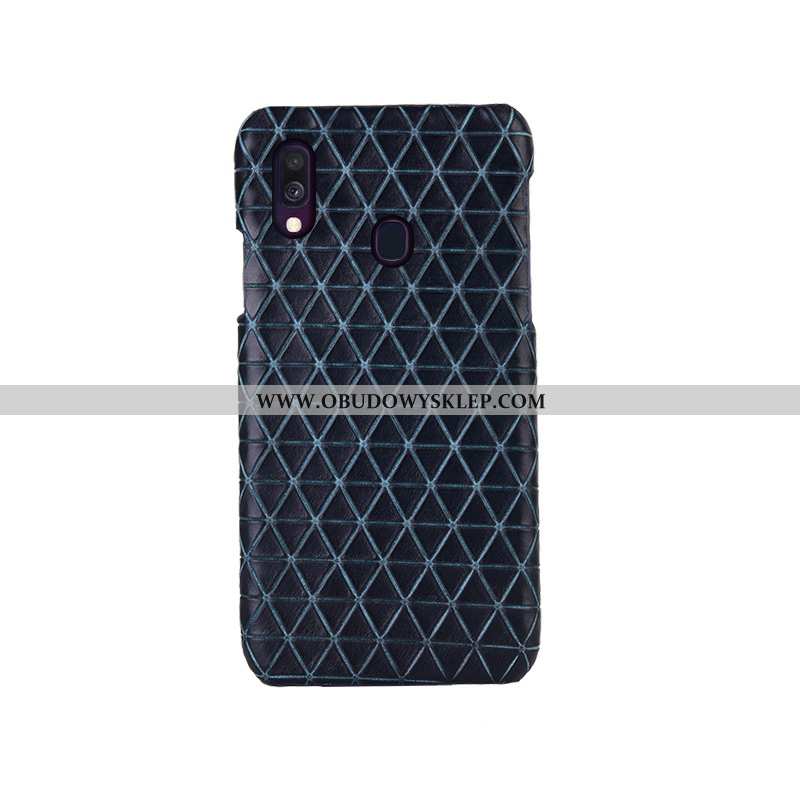 Obudowa Samsung Galaxy A40 Prawdziwa Skóra Moda Czarny, Etui Samsung Galaxy A40 Ochraniacz Futerał C