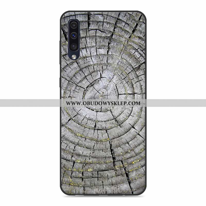 Obudowa Samsung Galaxy A50 Drewniany Gwiazda Ochraniacz, Etui Samsung Galaxy A50 Trendy Szara