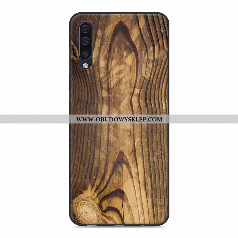 Obudowa Samsung Galaxy A50 Drewniany Gwiazda Ochraniacz, Etui Samsung Galaxy A50 Trendy Szara