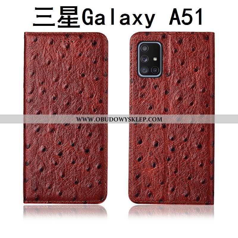 Obudowa Samsung Galaxy A51 Skórzane Etui Ochraniacz Czarny, Samsung Galaxy A51 Nubuku Silikonowe Cza