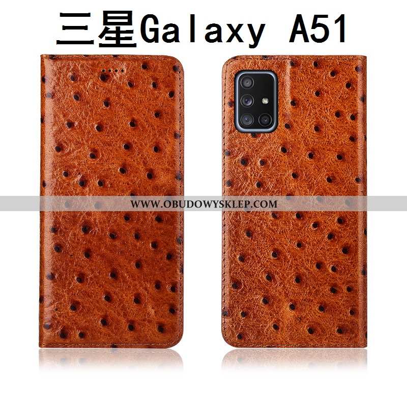 Obudowa Samsung Galaxy A51 Skórzane Etui Ochraniacz Czarny, Samsung Galaxy A51 Nubuku Silikonowe Cza