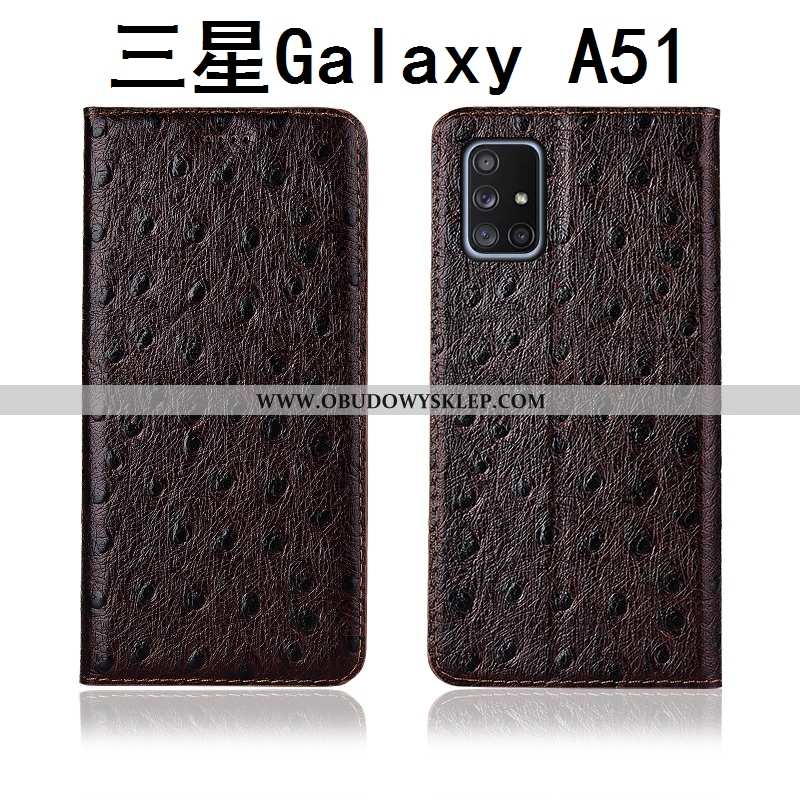 Obudowa Samsung Galaxy A51 Skórzane Etui Ochraniacz Czarny, Samsung Galaxy A51 Nubuku Silikonowe Cza