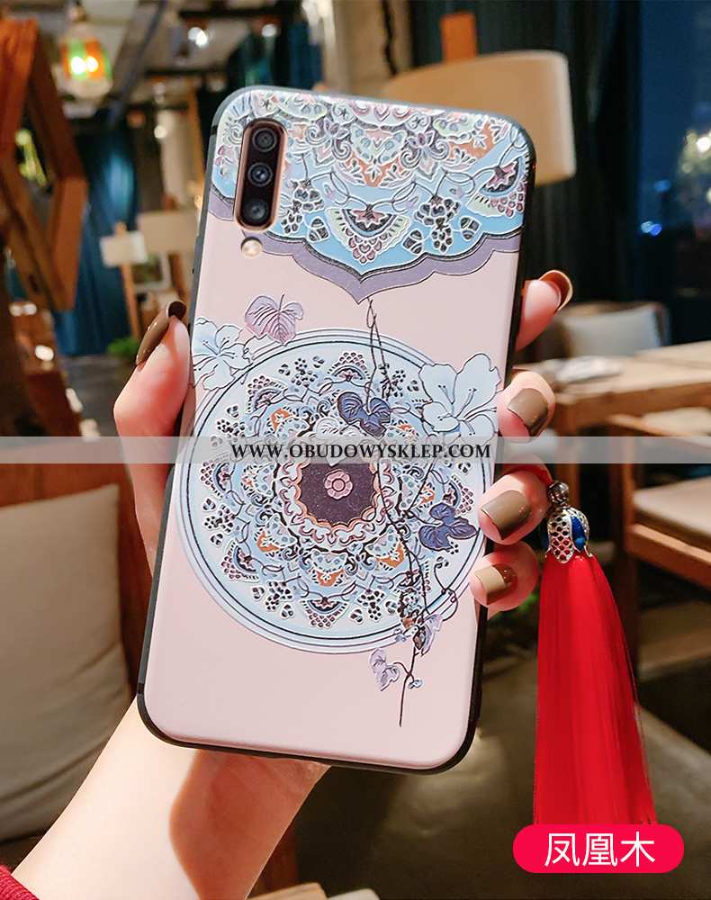 Obudowa Samsung Galaxy A70 Vintage Z Frędzlami Relief, Etui Samsung Galaxy A70 Super Telefon Komórko