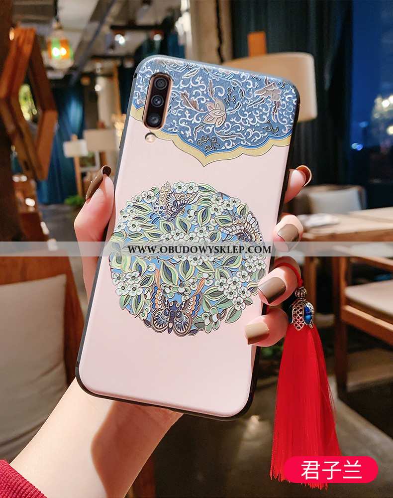 Obudowa Samsung Galaxy A70 Vintage Z Frędzlami Relief, Etui Samsung Galaxy A70 Super Telefon Komórko